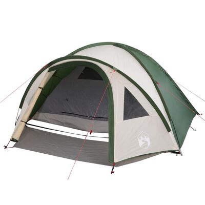 vidaXL Cort de camping cupolă pentru 4 persoane, verde, impermeabil