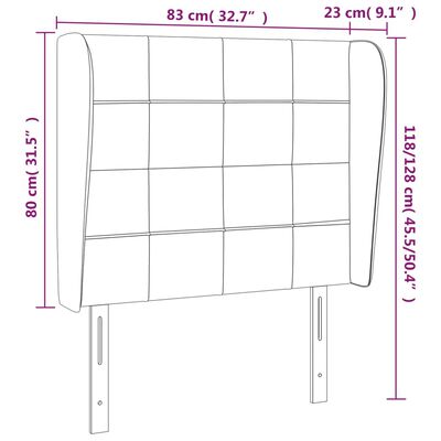 vidaXL Tăblie de pat cu aripioare, crem, 83x23x118/128 cm, textil