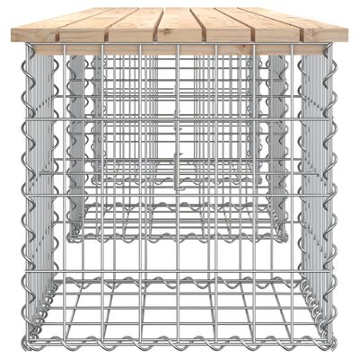 vidaXL Bancă de grădină, design gabion, 203x44x42cm, lemn masiv de pin