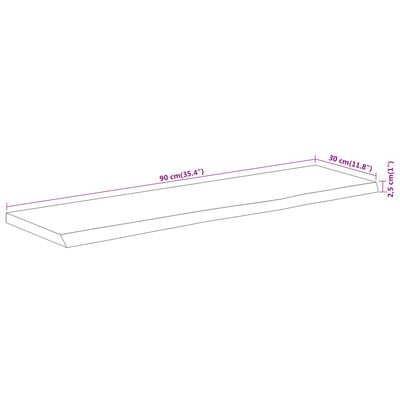 vidaXL Raft perete 90x30x2,5 cm dreptunghiular lemn acacia margine vie