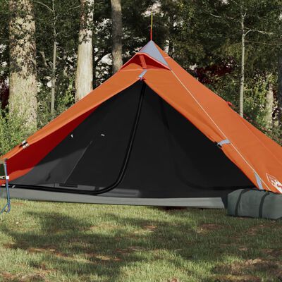 vidaXL Cort de camping tipi pentru 1 persoană, portocaliu, impermeabil