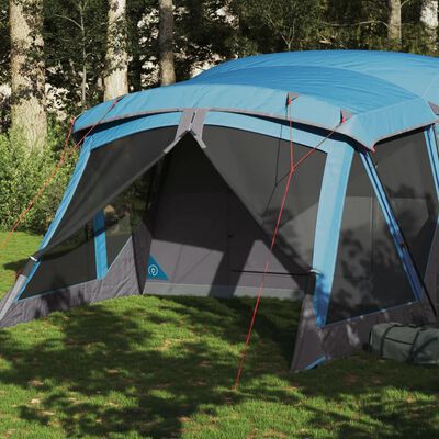 vidaXL Cort de camping cu verandă 4 persoane, albastru, impermeabil