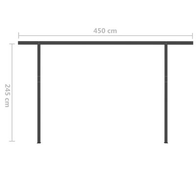 vidaXL Copertină retractabilă manual, cu LED, crem, 5x3,5 m