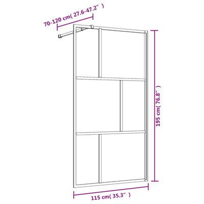 vidaXL Paravan de duș walk-in roșu 115x195 cm sticlă ESG transparentă