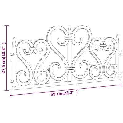 vidaXL Borduri de gazon, 17 buc., negru, 10 m, PP