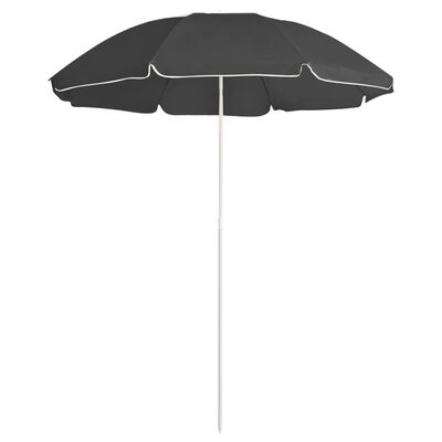 vidaXL Umbrelă de soare de exterior, stâlp din oțel, antracit, 180 cm