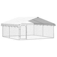 vidaXL Padoc pentru câini de exterior, cu acoperiș, 300x300x150 cm