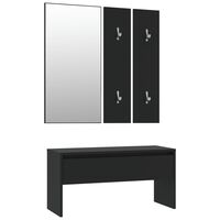 vidaXL Set de mobilier pentru hol, negru, lemn prelucrat