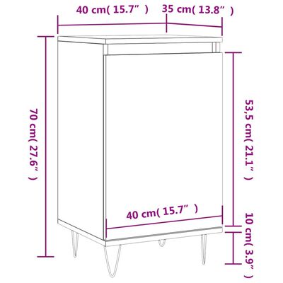 vidaXL Dulapuri, 2 buc., alb extralucios, 40x35x70 cm, lemn prelucrat