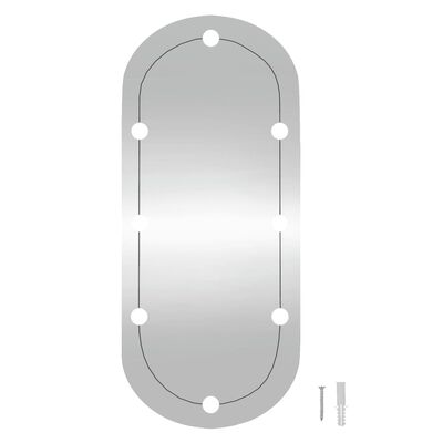 vidaXL Oglindă de perete cu lumini LED 45x100 cm oval sticlă
