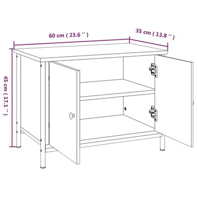 vidaXL Comodă TV cu uși, negru, 60x35x45 cm, lemn prelucrat