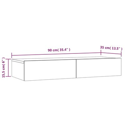 vidaXL Comodă TV cu lumini LED, gri extralucios, 90x35x15,5 cm