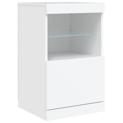 vidaXL Servantă cu lumini LED, alb, 164x37x67 cm