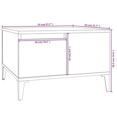 vidaXL Măsuță de cafea, gri beton, 55x55x36,5 cm, lemn prelucrat