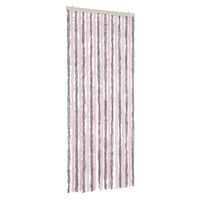 vidaXL Perdea pentru insecte, gri argintiu și roz, 56x185 cm, chenille