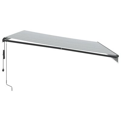 vidaXL Copertină retractabilă automat cu LED, antracit/alb, 500x300 cm