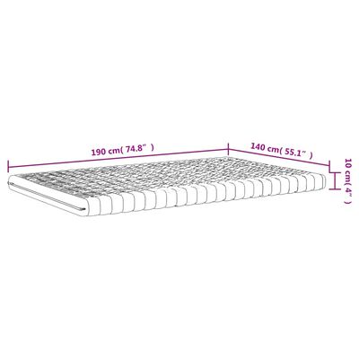 vidaXL Saltea din spumă, alb, 140x190 cm, 7 zone, duritate 20 ILD