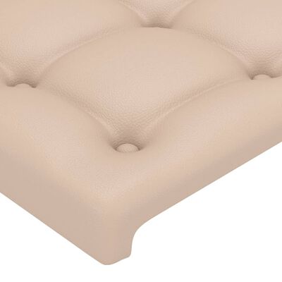 vidaXL Tăblii de pat 2 buc, cappuccino 90x5x78/88 cm piele ecologică