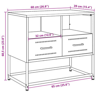 vidaXL Dulap TV, roz, 68x39x60,5 cm, oțel