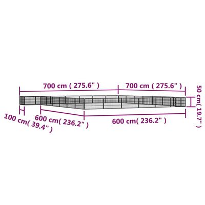 vidaXL Țarc câini 28 panouri negru 100x50 cm oțel vopsit electrostatic