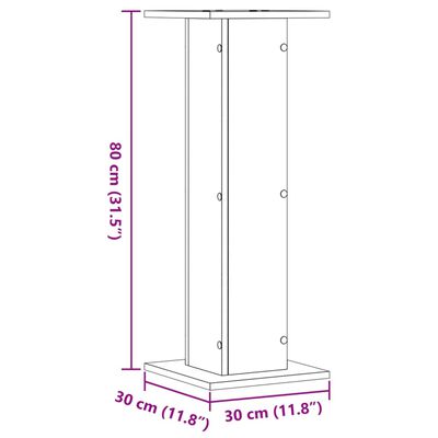 vidaXL Suporturi de plante, 2 buc., negru, 30x30x80 cm, lemn prelucrat