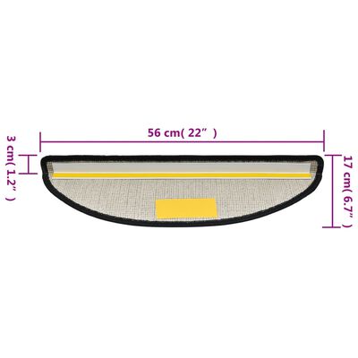 vidaXL Covorașe pentru trepte scară, 15 buc., antracit, 56x17x3 cm