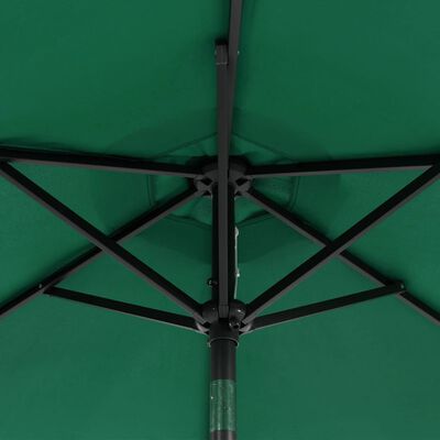 vidaXL Umbrelă soare de grădină stâlp din lemn verde 225x225x212 cm