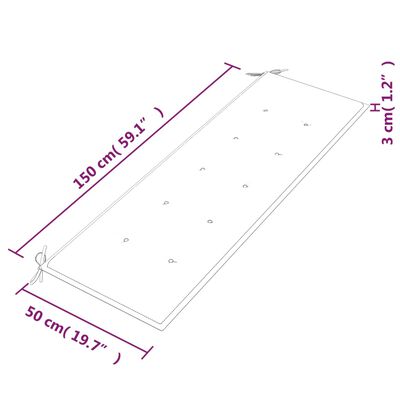 vidaXL Bancă Batavia cu pernă verde aprins, 150 cm, lemn masiv tec