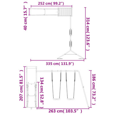 vidaXL Set de joacă pentru exterior, lemn de pin impregnat