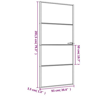 vidaXL Ușă de interior negru 93x201,5 cm sticlă securiz./aluminiu slim