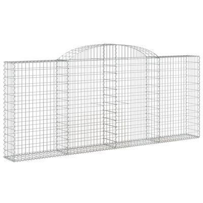 vidaXL Coșuri gabion arcuite 3 buc, 300x30x120/140 cm, fier galvanizat