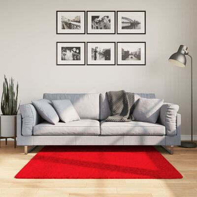 vidaXL Covor „OVIEDO”, fire scurte, roșu, 120x120 cm
