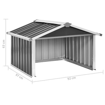 vidaXL Șopron robot de gazon, 92x97x63cm, antracit, oțel zincat