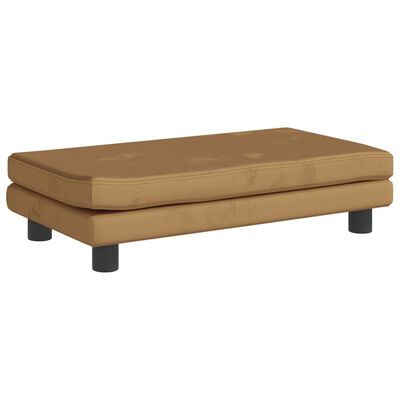 vidaXL Canapea pentru copii cu taburet maro 100x50x30 cm catifea