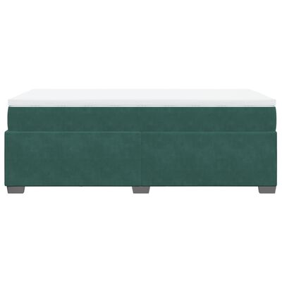 vidaXL Pat box spring cu saltea, verde închis, 90x190 cm, catifea