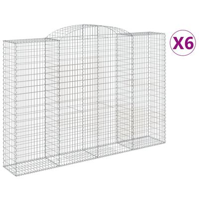 vidaXL Coșuri gabion arcuite 6 buc. 300x50x200/220 cm, fier galvanizat