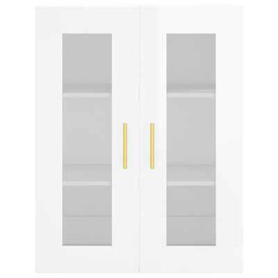 vidaXL Dulap cu montaj pe perete, alb extralucios, 69,5x34x90 cm