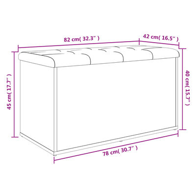 vidaXL Bancă de depozitare, stejar sonoma, 82x42x45 cm, lemn prelucrat