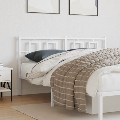vidaXL Tăblie de pat metalică, alb, 160 cm