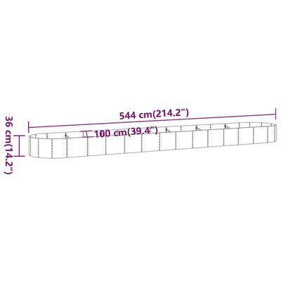 vidaXL Strat înălțat grădină 544x100x36 cm oțel vopsit electrostatic