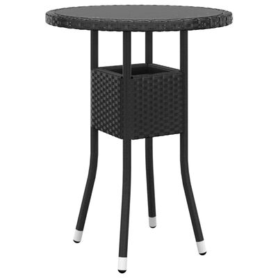 vidaXL Set mobilier de grădină, 5 piese, negru, poliratan