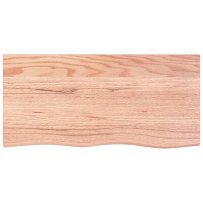 vidaXL Blat de baie, maro deschis, 100x50x(2-6) cm, lemn masiv tratat