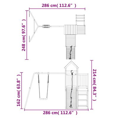 vidaXL Set de joacă pentru exterior, lemn de pin impregnat