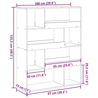 vidaXL Separator de cameră, alb, 100x33x125,5 cm, lemn prelucrat