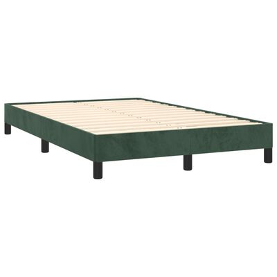 vidaXL Pat box spring cu saltea, verde închis, 120x190 cm, catifea