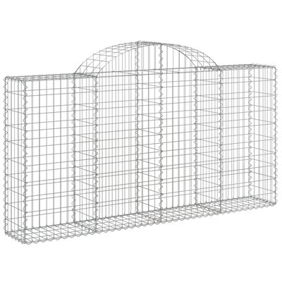 vidaXL Coșuri gabion arcuite 10 buc, 200x30x100/120 cm fier galvanizat