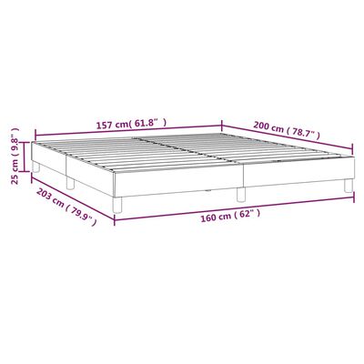 vidaXL Cadru de pat box spring, negru, 160x200 cm, catifea