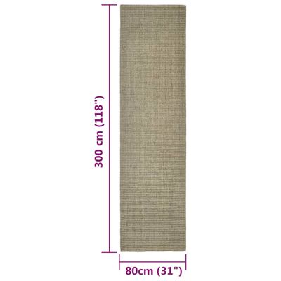 vidaXL Covor din sisal pentru stâlp de zgâriat, gri taupe, 80x300 cm