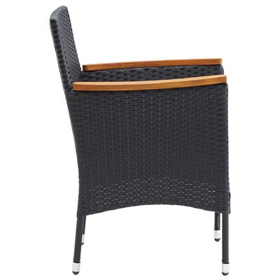 vidaXL Set mobilier de grădină, 9 piese, negru