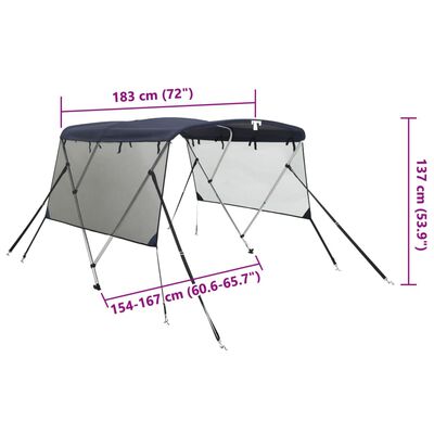 vidaXL Parasolar Bimini 3 arcuri pereți din plasă 183x(154-167)x137 cm